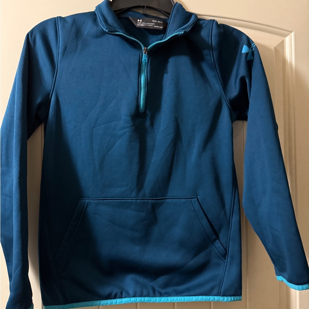 Under Armour Teal ColdGear Pullover Junior Large